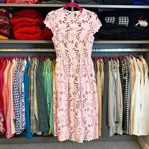 Self-Protrait pink embroidered lined cap sleeveless dress size 2 NWOT